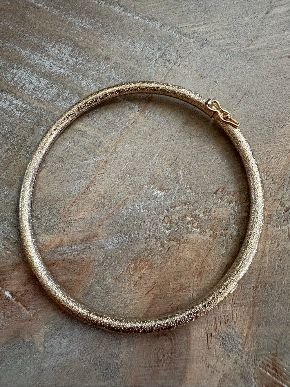 Gold Tone Textured Bangle Bracelet - Women Jewelry